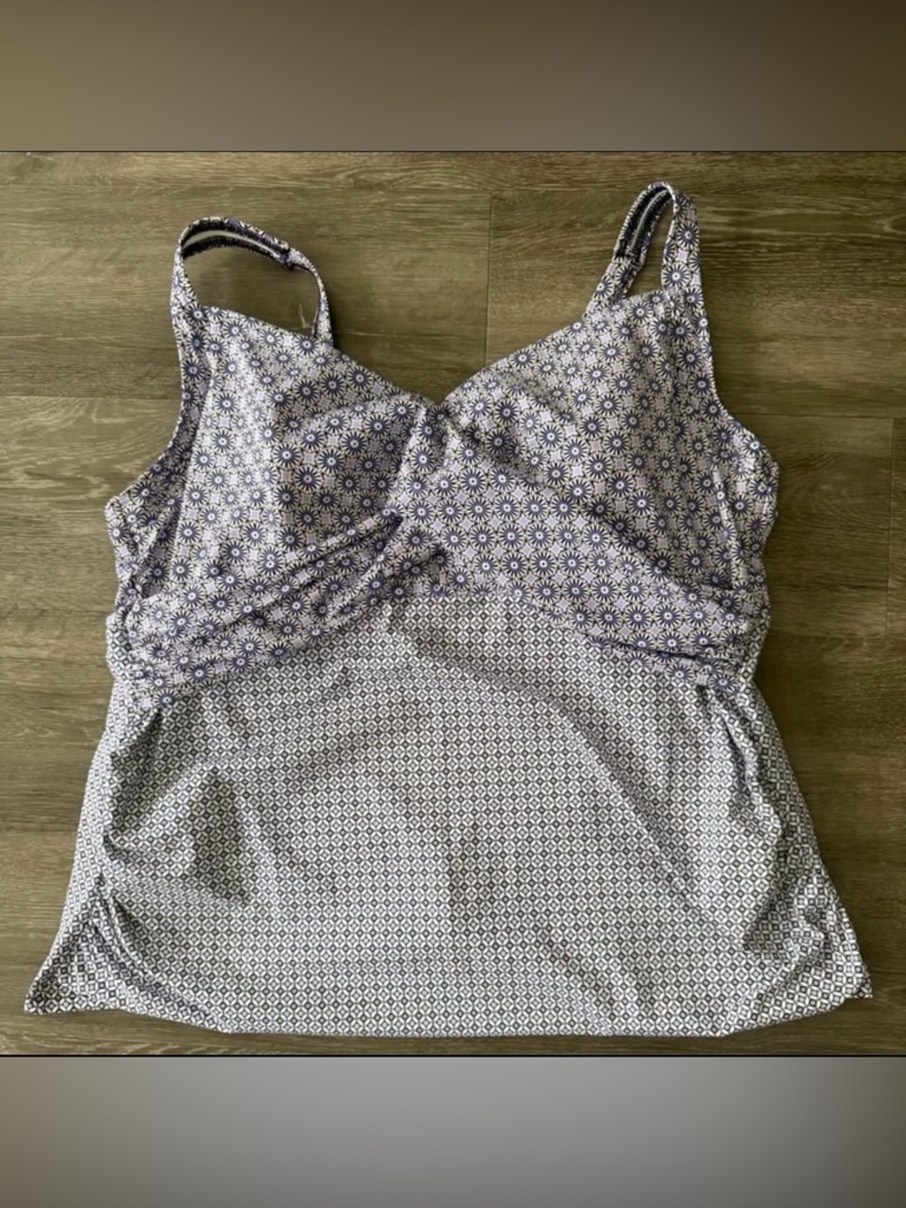 *NEW* Womens Lands' End Purple Printed Tankini Top with Lilac Swim Skort size 24 - Picture 2 of 7